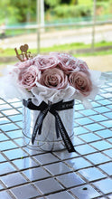 Load image into Gallery viewer, Silver Bucket of Roses (Pink Soap Roses)